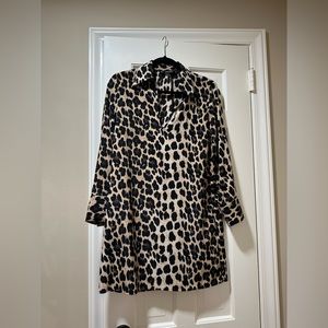 cheetah zara long sleeve mini dress size xs